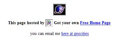 2001 website hosted by Geocities